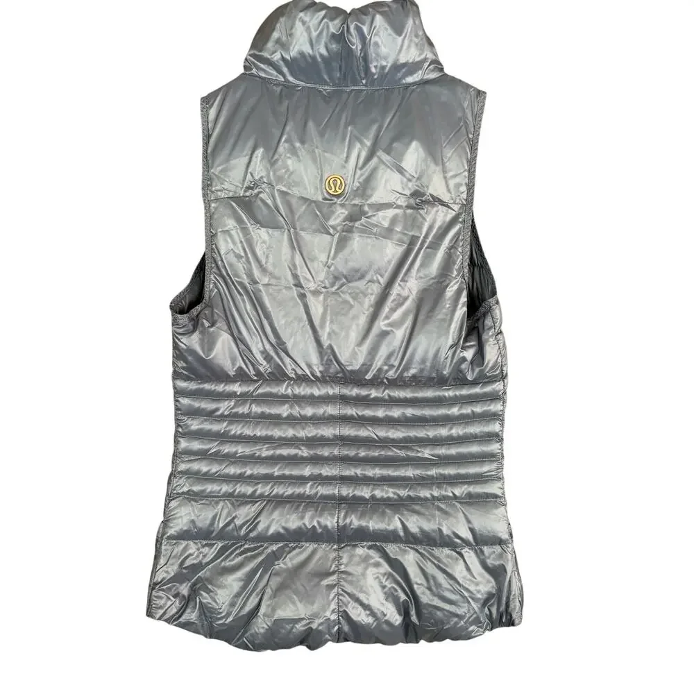 Lululemon Fluffin Awesome Down Vest 4 S Blue Denim Zip